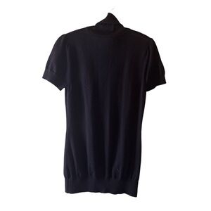 Banana Republic Black Wool Short Sleeve Turtleneck Sweater Sz Small
